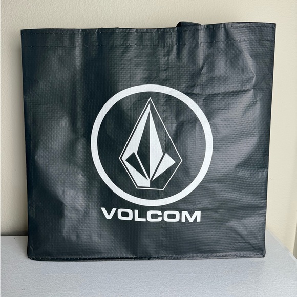 NEW Volcom Logo Black & White Reusable Shopping Tote Gift Bag - Picture 1 of 7